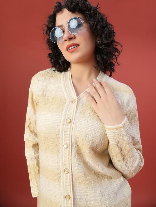 women self design long sleeve cardigan - 22087629 - Very Small Image - 1