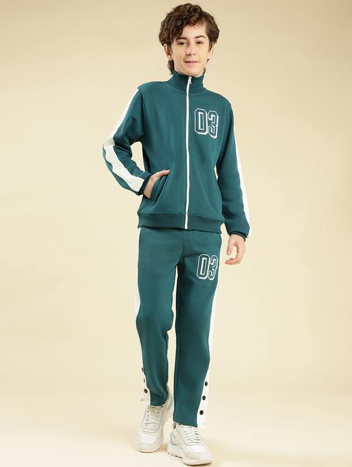 boys color block round neck full length track suit - 22087986 - Very Small Image - 1