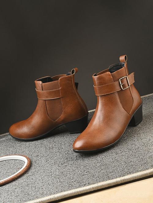 women solid slip on ankle boot - 22088047 - Very Small Image - 1