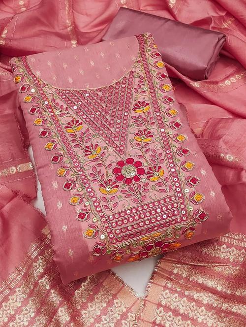 women self design embroidered unstitched suit set - 22088109 - Very Small Image - 1