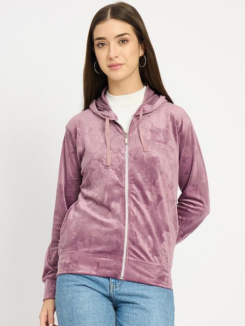 women solid long sleeve hooded sweatshirt - 22088136 - Very Small Image - 1