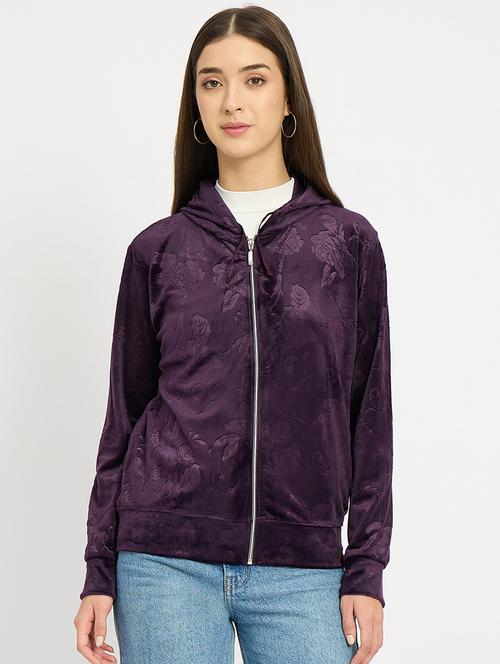 women solid long sleeve hooded sweatshirt - 22088137 - Very Small Image - 1