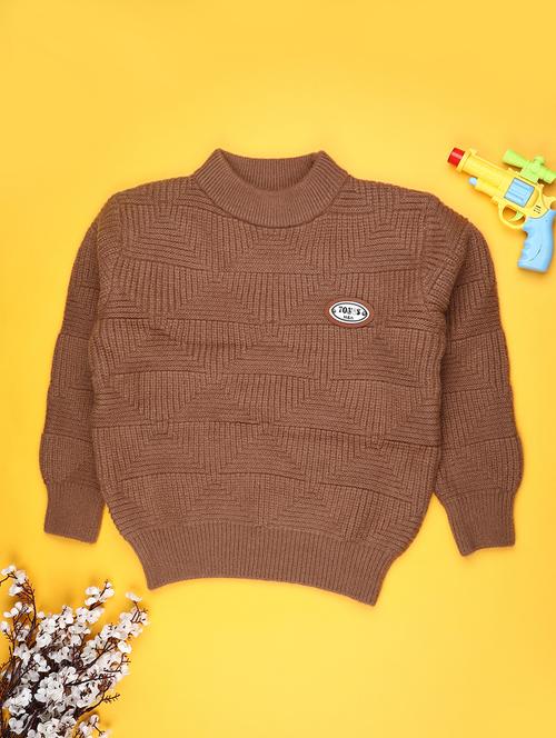 boys self design long sleeve sweater - 22088316 - Very Small Image - 1