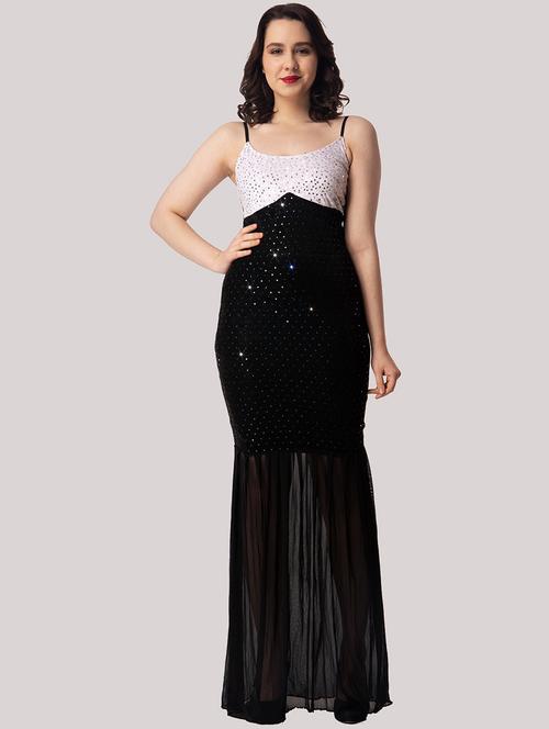 women self designed shoulder strap a-line dress - 22088482 - Very Small Image - 1