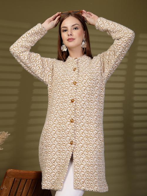 women self designed long sleeve cardigan - 22088548 - Very Small Image - 1