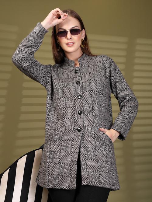women self designed long sleeve cardigan - 22088554 - Very Small Image - 1