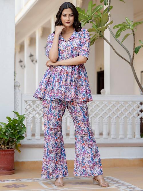 women printed three quarter sleeve ethnic co-ord set - 22088766 - Very Small Image - 1