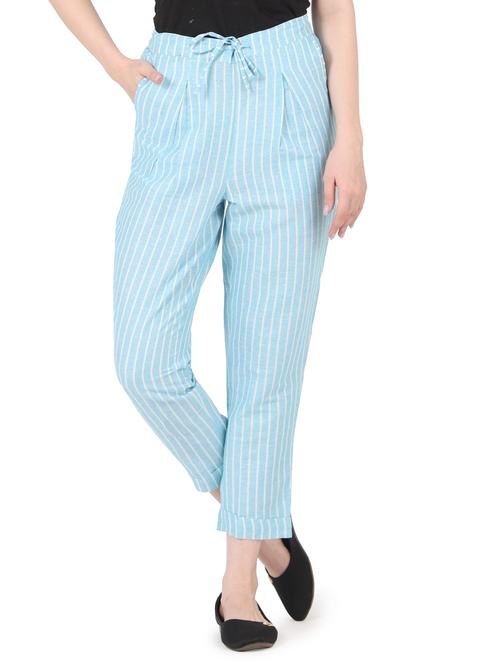 women striped high rise straight trouser - 22088964 - Very Small Image - 1