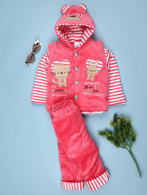 kids striped long sleeve winterwear full length set - 22089066 - Very Small Image - 1