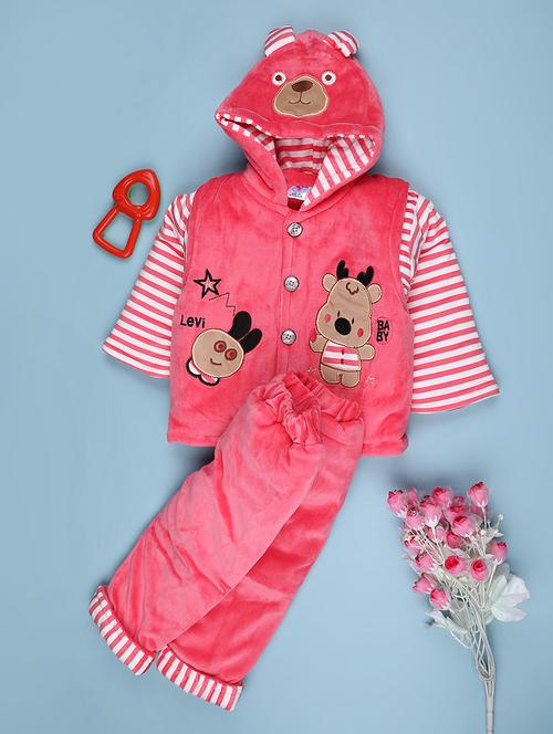 kids striped long sleeve winterwear full length set - 22089070 - Very Small Image - 1
