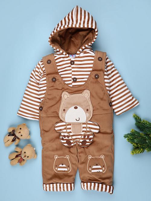 kids striped long sleeve winterwear dungaree - 22089074 - Very Small Image - 1
