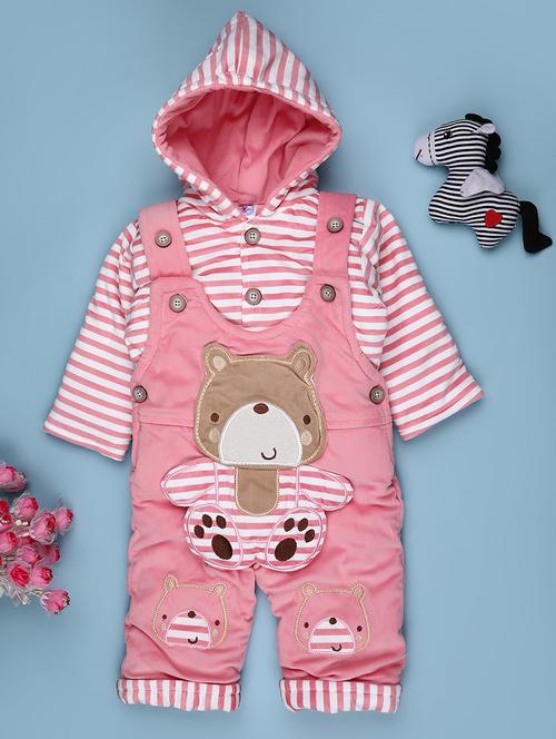 kids striped long sleeve winterwear dungaree - 22089076 - Very Small Image - 1