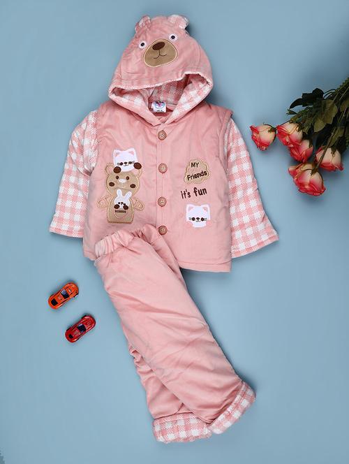 kids checkered long sleeve winterwear full length set - 22089083 - Very Small Image - 1