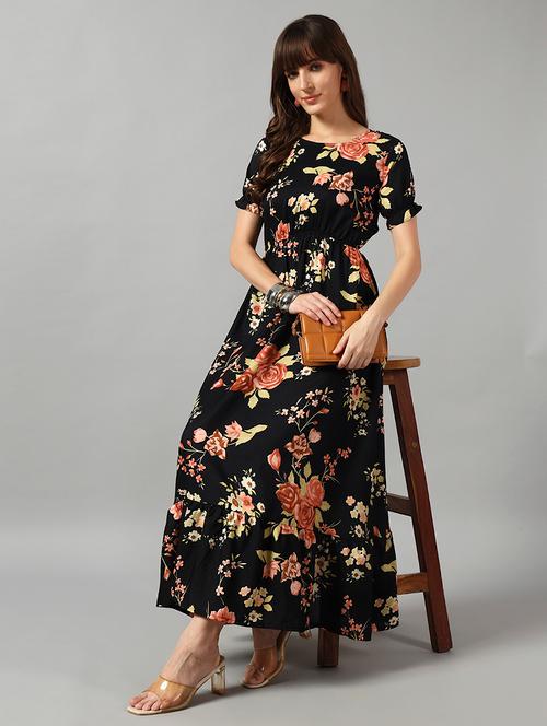 women printed short sleeve tiered dress - 22089298 - Very Small Image - 1