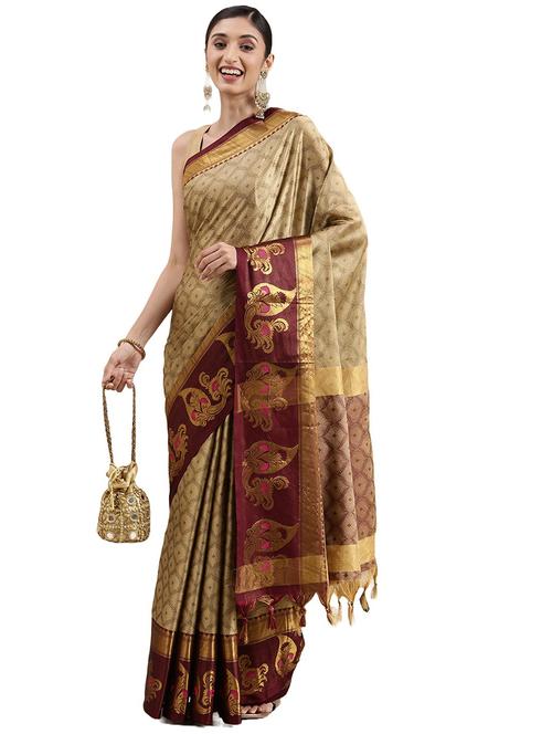 women self design bordered saree with blouse - 22092065 - Very Small Image - 1