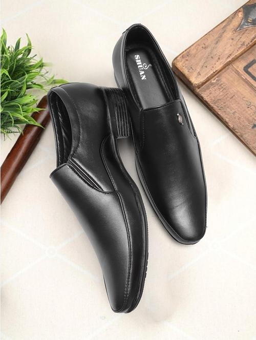 men black slip on formal shoes - 22092107 - Very Small Image - 1