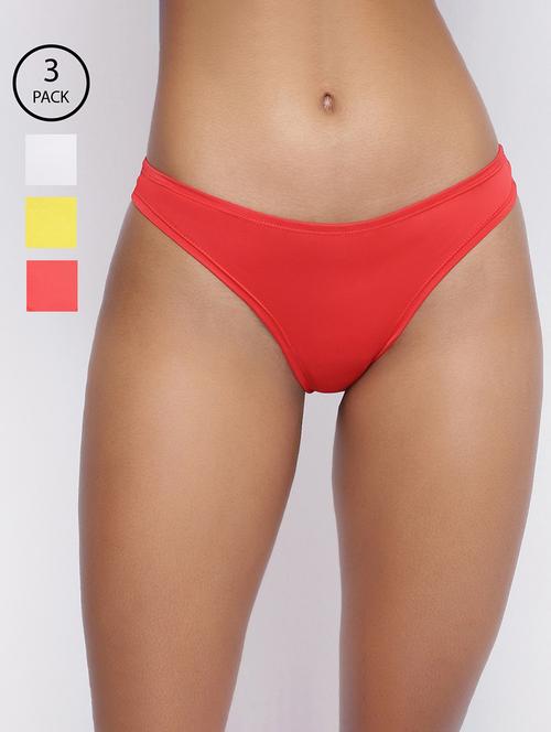 women pack of 3 solid low rise bikini panty - 22092152 - Very Small Image - 1