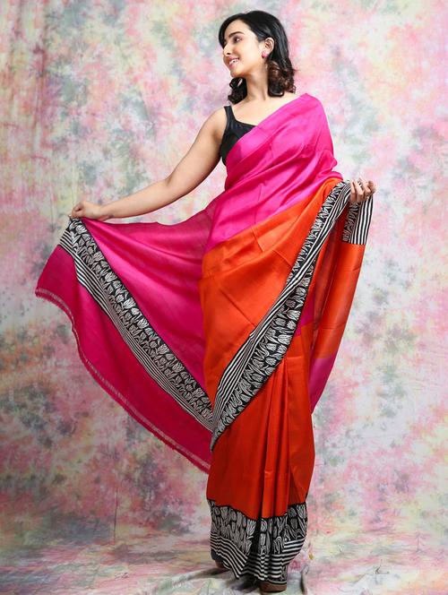 women printed handloom saree with blouse - 22092639 - Very Small Image - 1