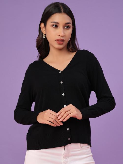 women solid long sleeve cardigan - 22092883 - Very Small Image - 1