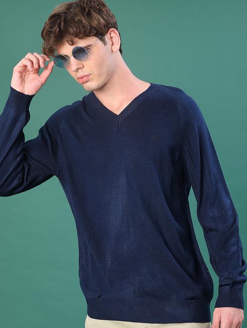 men solid long sleeve regular fit pullover - 22092919 - Very Small Image - 1