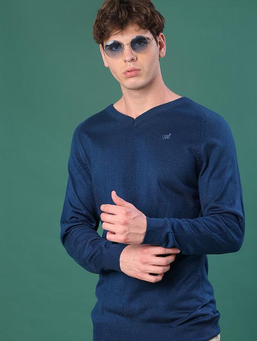 men solid long sleeve regular fit pullover - 22092925 - Very Small Image - 1