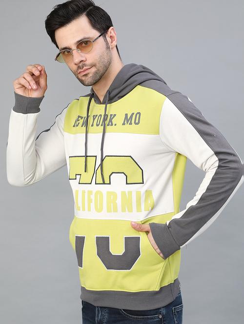 men color blocked long sleeve hooded sweatshirt - 22092940 - Very Small Image - 1