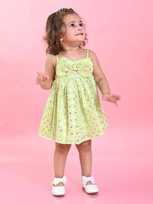 girls printed shoulder strap fit & flare dress - 22093355 - Very Small Image - 1