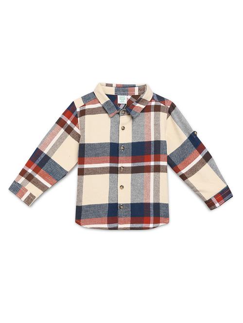 boys checkered long sleeve collared shirt - 22093532 - Very Small Image - 1