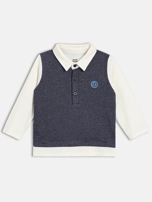 boys color blocked long sleeve polo t-shirt - 22093538 - Very Small Image - 1