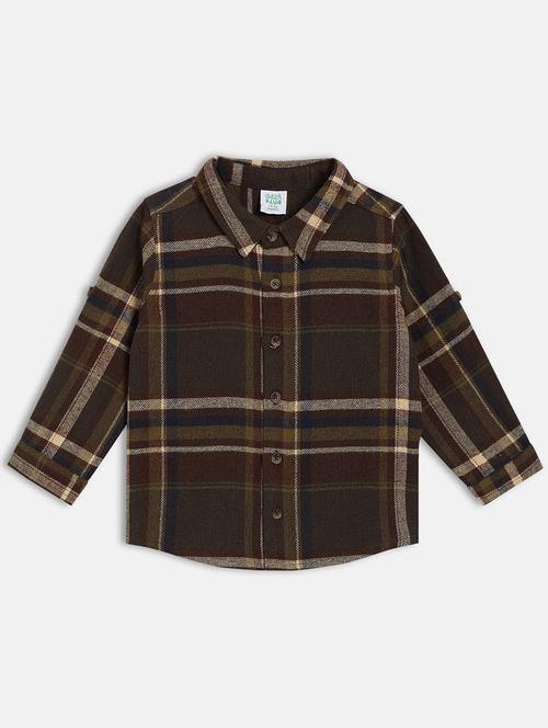boys checkered long sleeve collared shirt - 22093547 - Very Small Image - 1