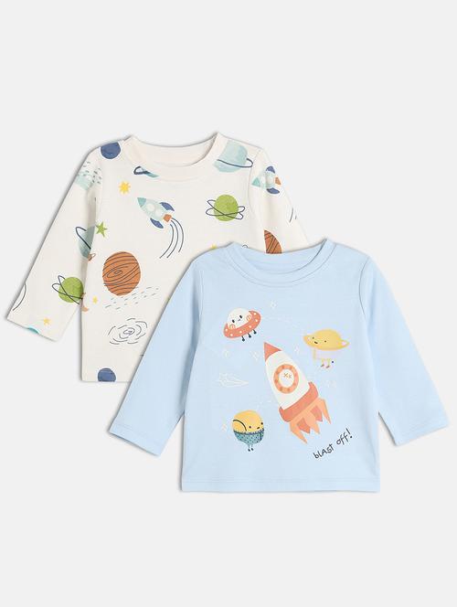 boys pack of 2 printed long sleeve t-shirt - 22093556 - Very Small Image - 1
