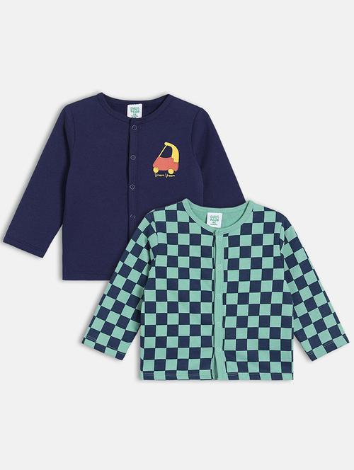 infant pack of 2 printed long sleeve front-open t-shirt - 22093570 - Very Small Image - 1