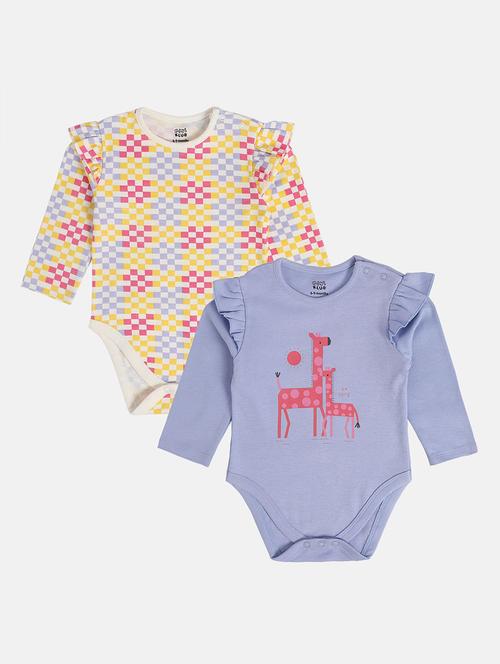 kids pack of 2 printed long sleeve romper - 22093717 - Very Small Image - 1