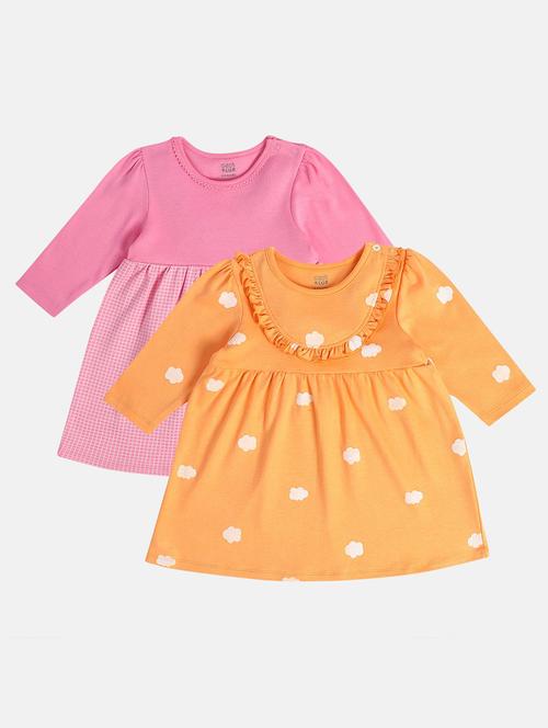 girls pack of 2 printed long sleeve a-line dress - 22093718 - Very Small Image - 1