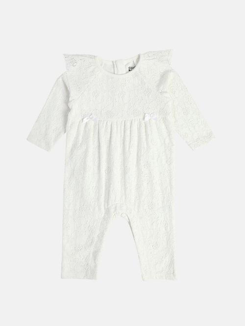 kids solid long sleeve lace romper - 22093719 - Very Small Image - 1