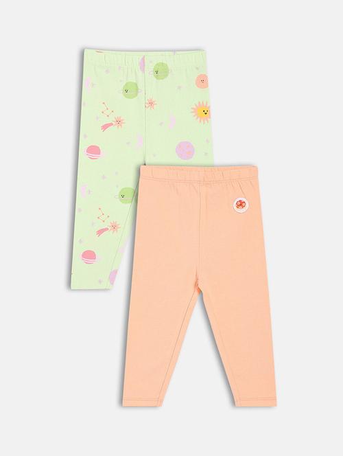 girls pack of 2 printed mid rise loungewear pyjama - 22093747 - Very Small Image - 1