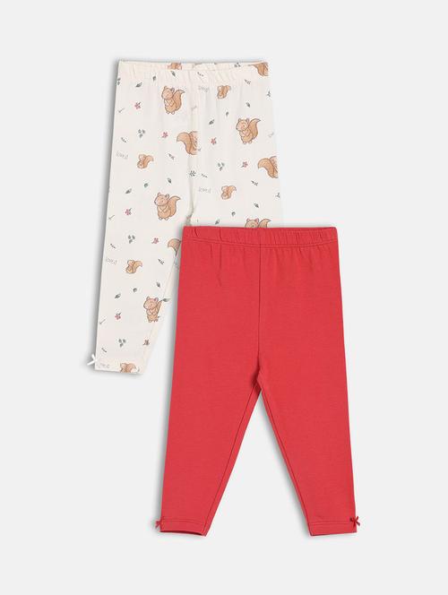 girls pack of 2 printed mid rise loungewear pyjama - 22093751 - Very Small Image - 1