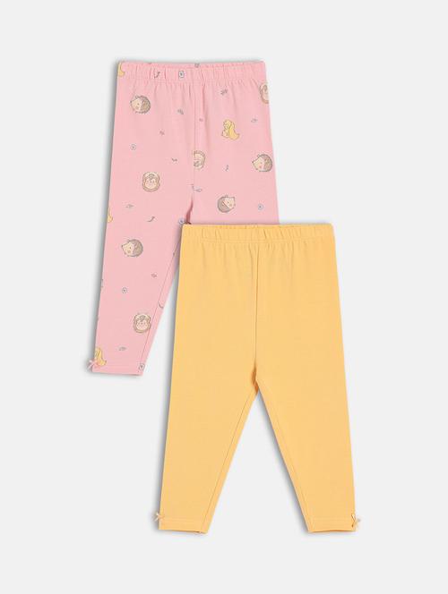 girls pack of 2 printed mid rise loungewear pyjama - 22093752 - Very Small Image - 1