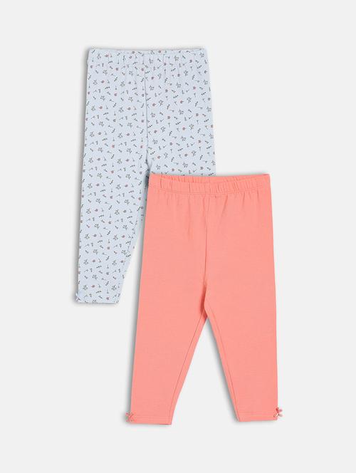 girls pack of 2 printed mid rise loungewear pyjama - 22093753 - Very Small Image - 1