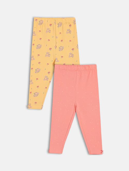 girls pack of 2 printed mid rise loungewear pyjama - 22093755 - Very Small Image - 1