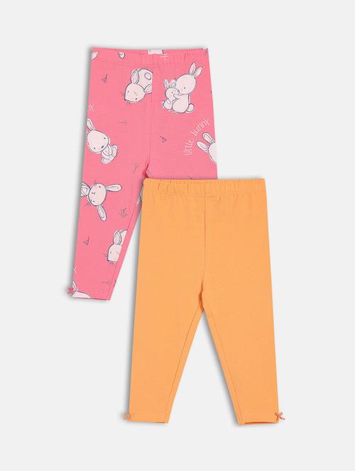 girls pack of 2 printed mid rise loungewear pyjama - 22093756 - Very Small Image - 1