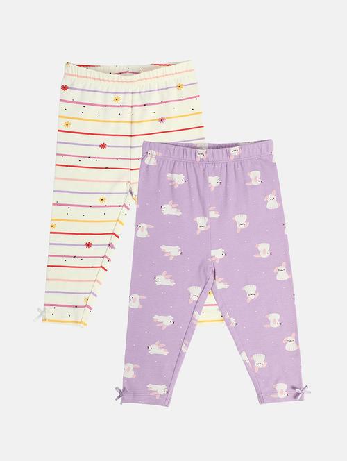 girls pack of 2 printed mid rise pyjama - 22093767 - Very Small Image - 1