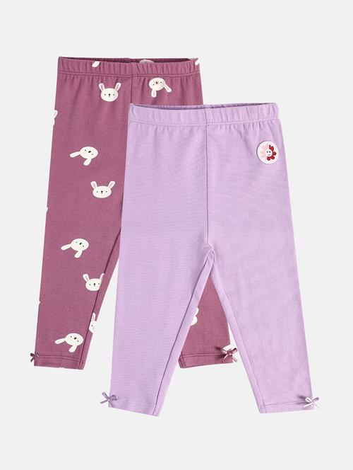 girls pack of 2 printed mid rise loungewear pyjama - 22093769 - Very Small Image - 1
