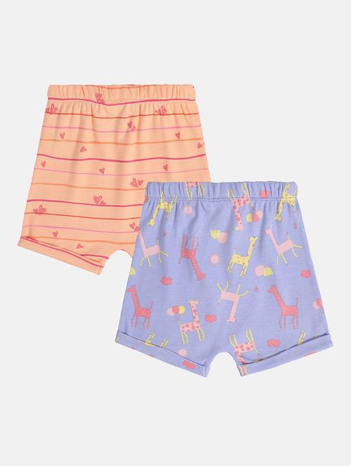 girls pack of 2 printed mid rise shorts - 22093771 - Very Small Image - 1