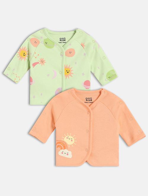 infant pack of 2 printed short sleeve front-open tee - 22093838 - Very Small Image - 1