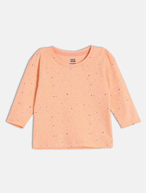 girls peach printed long sleeve tee - 22093840 - Very Small Image - 1