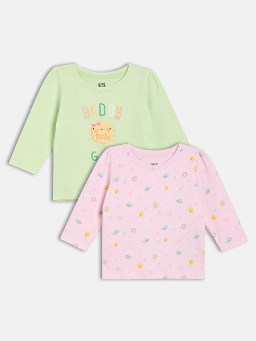 girls pack of 2 printed long sleeve tee - 22093841 - Very Small Image - 1