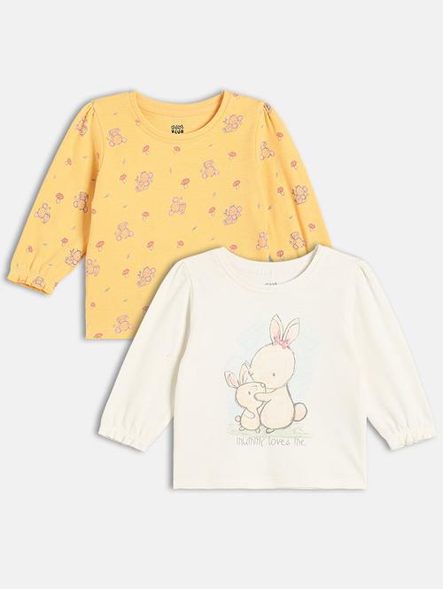 girls pack of 2 printed long sleeve tee - 22093846 - Very Small Image - 1