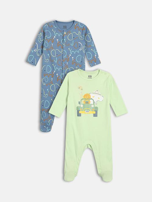 kids pack of 2 printed round neck long sleeve onesie - 22093867 - Very Small Image - 1