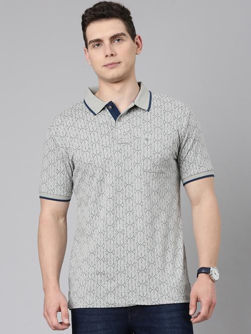men printed short sleeve slim fit polo t-shirt - 22094093 - Very Small Image - 1